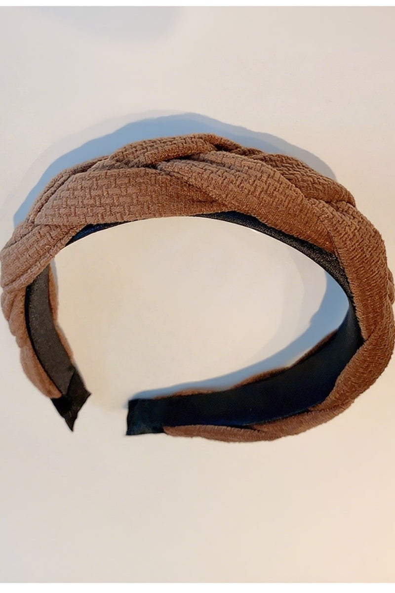 Lavida Twist hairband to wear elegant headwear - coffee color - Image 2