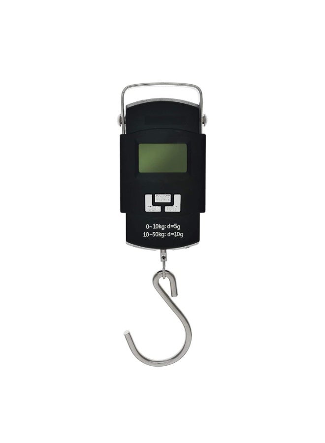 فكسر ميزان فيكسر الإلكتروني المحمول لصيد الأسماك بشاشة LED رقمية، 50 كجم (أسود) - Image 1