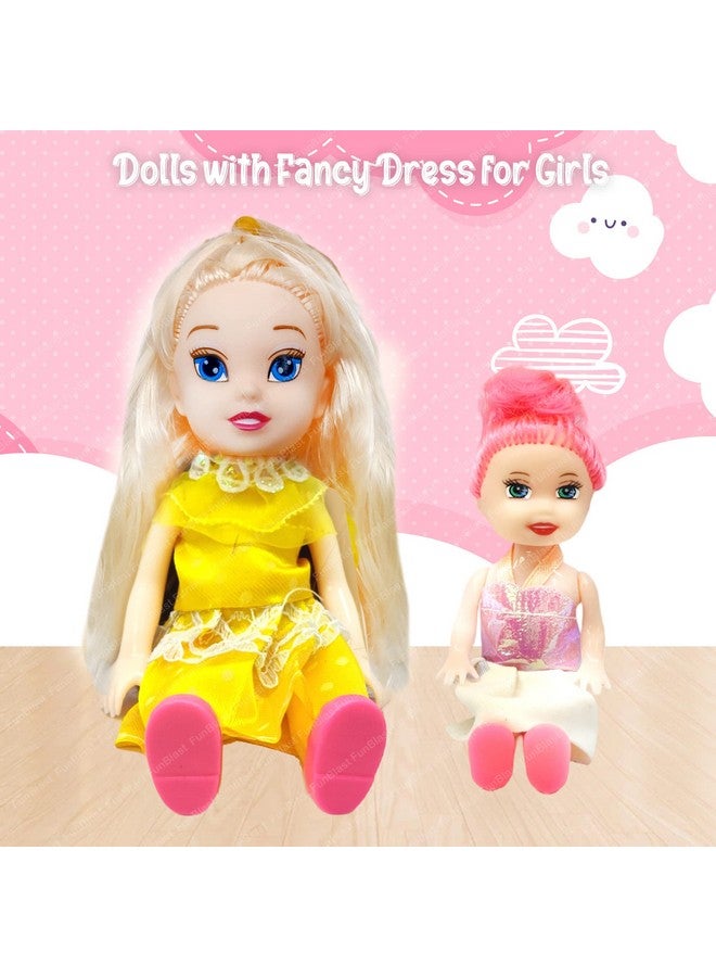 FunBlast Doll Toys for Kids, (Pack of 2 Pcs)- Doll for Girls- Cute Realistic Dolls for Girls, Dolls for 3+ Years Girls, Toys for Girls (2 Pcs, Multicolor) - Image 4