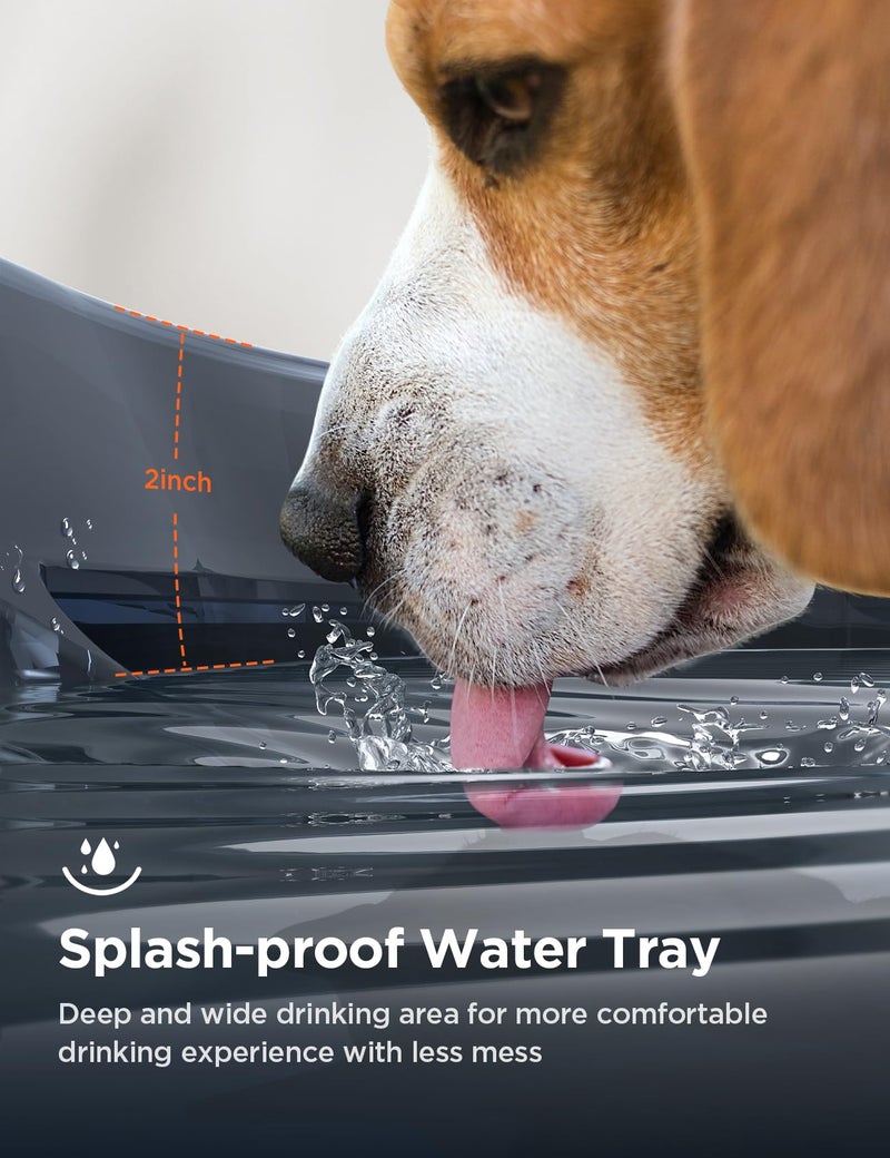 FEELNEEDY 7L/1.8Gal Dog Water Fountain for Large Dog, FEELNEEDY Dog Water Bowl Dispenser Pet Water Fountain, Water Dispenser for Dogs with Ultra Quiet Pump for Multiple Pets with 3 Filters (FN-W05, Clear Blue) - Image 3