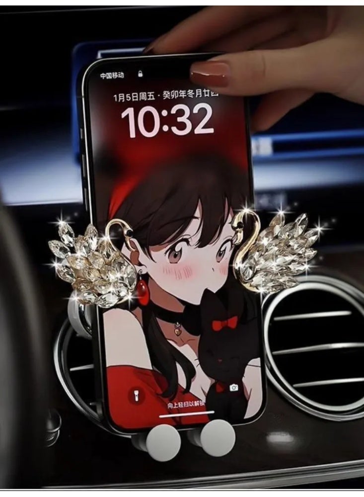 Women’s Diamond Swan Car Phone Holder - Sparkle & Elegance for Gulf Ladies’ Luxury Ride 💎🇸🇦 (Easy Mounting in Seconds) - Image 3