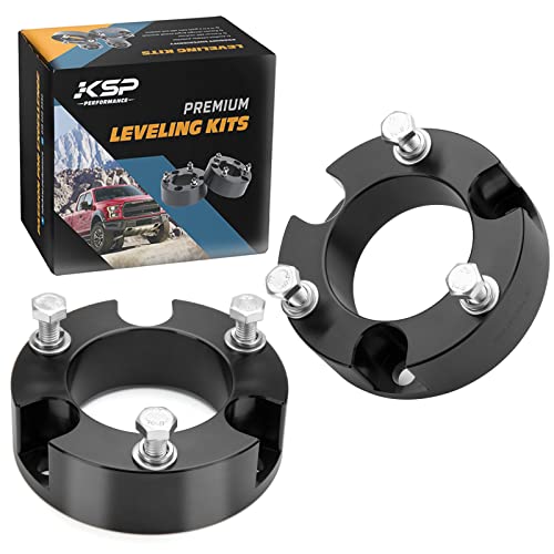 KSP PERFORMANCE KSP 3" Front Leveling Lift Kits fit for Tacoma 2005-2023 4Runner 2003-2024 FJ Cruiser 2007-2015，Forged 6061-T6 Aluminum Strut Spacers Raise Front 3inch on To-yo-ta Pickup(Package of 2pcs,Black) - Image 1
