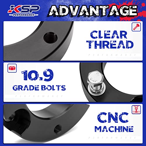 KSP PERFORMANCE KSP 3" Front Leveling Lift Kits fit for Tacoma 2005-2023 4Runner 2003-2024 FJ Cruiser 2007-2015，Forged 6061-T6 Aluminum Strut Spacers Raise Front 3inch on To-yo-ta Pickup(Package of 2pcs,Black) - Image 3