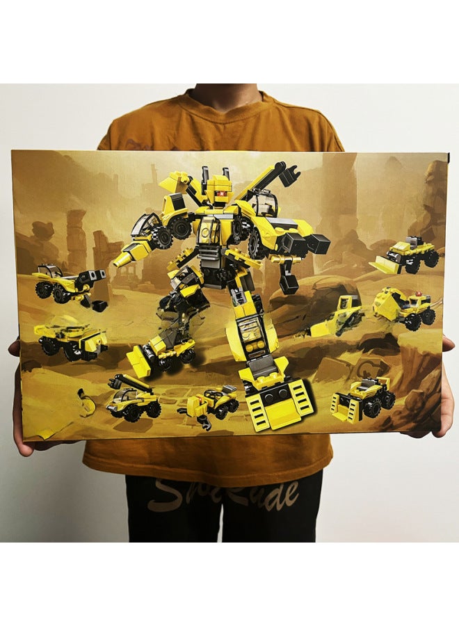 Compatible Lego Blocks China Gift Box Dinosaur Mecha Assembled Educational Toys Stall Institutional Gifts-Color:6-in -1 Ace Mecha/738/52*35*7.5cm  - Image 3