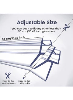 LENND Shower Door Seal Strip for 4-6mm Glass - Covers up to 20mm Gap - Perfect Transparent Shower Screen Seal Replacement with 90cm Adjustable Length  - Image 4