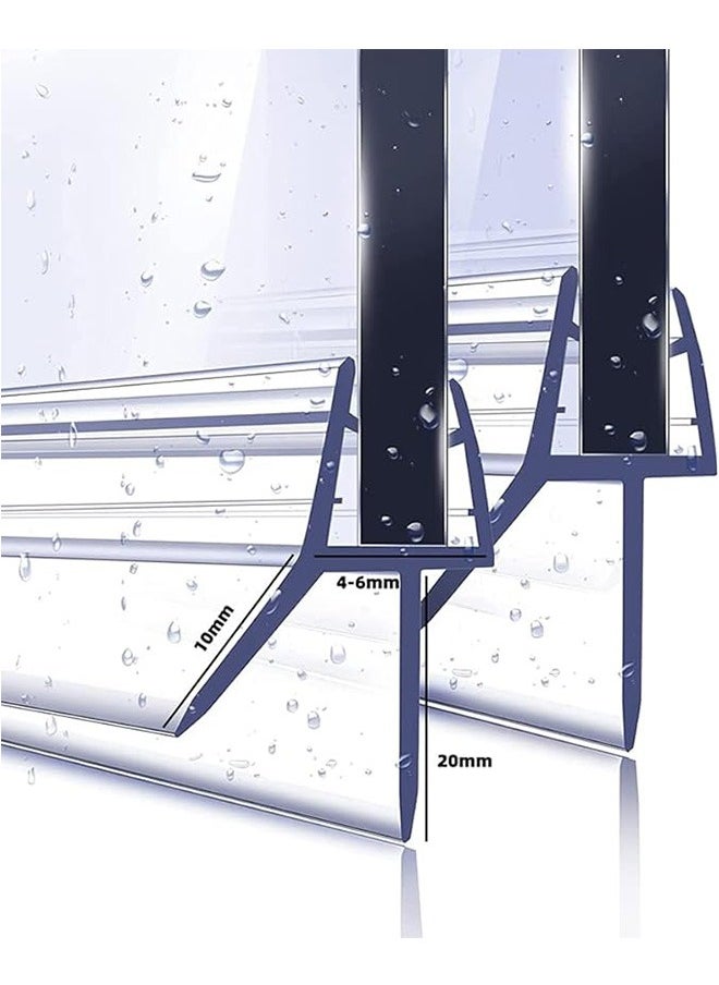LENND Shower Door Seal Strip for 4-6mm Glass - Covers up to 20mm Gap - Perfect Transparent Shower Screen Seal Replacement with 90cm Adjustable Length  - Image 3