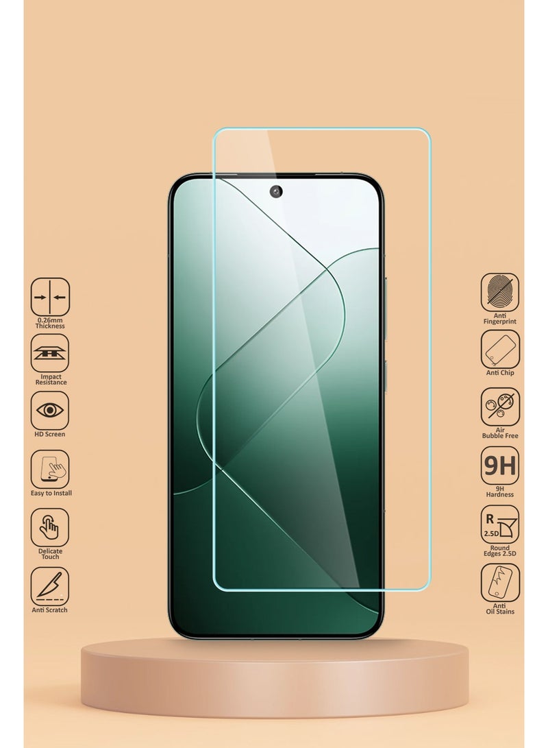 Techie HD Tempered Glass Screen Protector for Xiaomi 14 - Anti Reflection Anti Bubbles 9H Hardness 0.33 mm Rounded Edges Easy Installation - Image 2