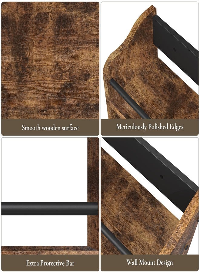 BCOZLUX Spice Rack Wall Mounted, Wood 3 Tier Spice Rack for Countertop, Vertical Spice Organizer for Spice Jars and Seasonings, Hanging Spice Shelf for Kitchen Cabinet, or Pantry, Rustic Brown - Image 4