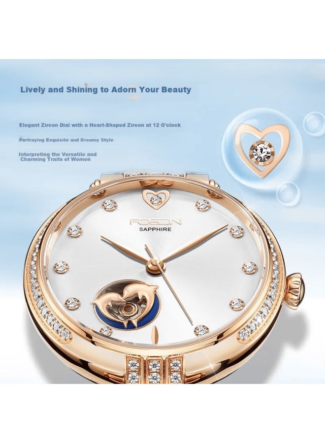 Rosdn Armani Series Birthday 3.8 Festival Gift Women's Mechanical Luxury Watch Top Ten Famous Brands - Image 4
