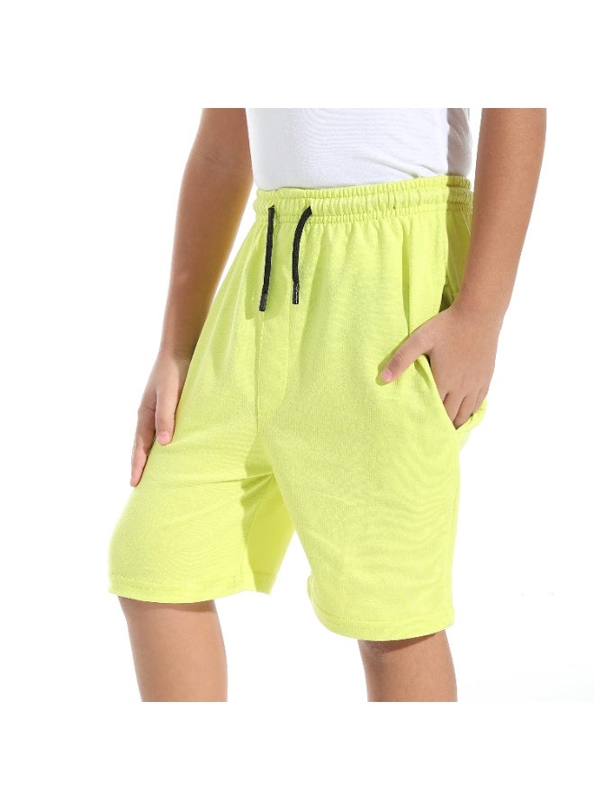 Andora Knee Length Plain Loose Fit Short _Yellow - Image 4