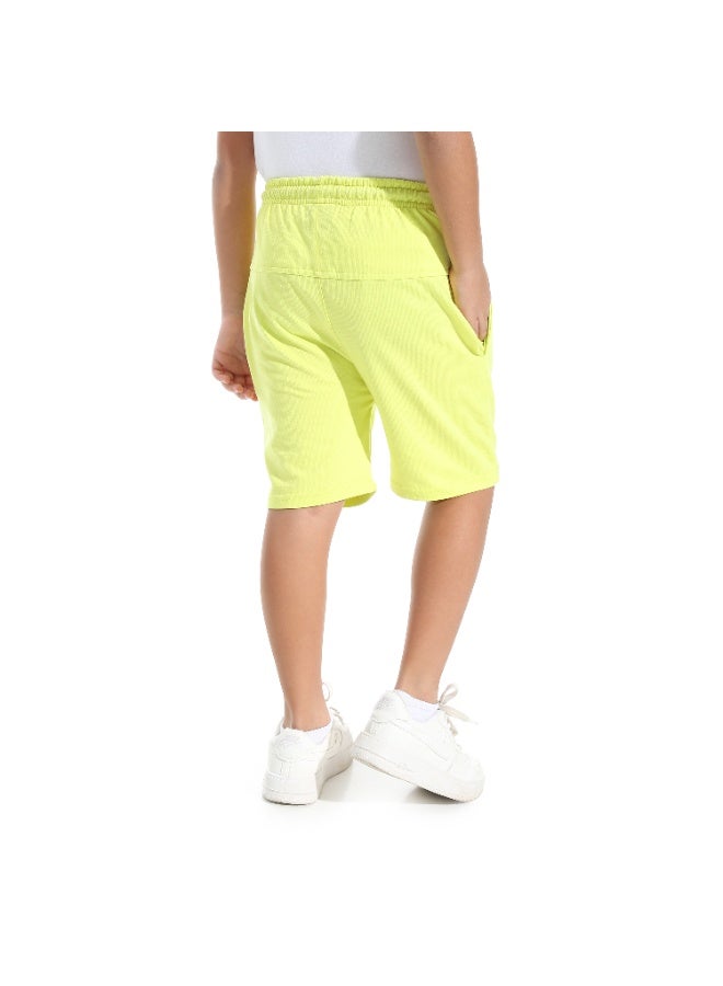 Andora Knee Length Plain Loose Fit Short _Yellow - Image 3