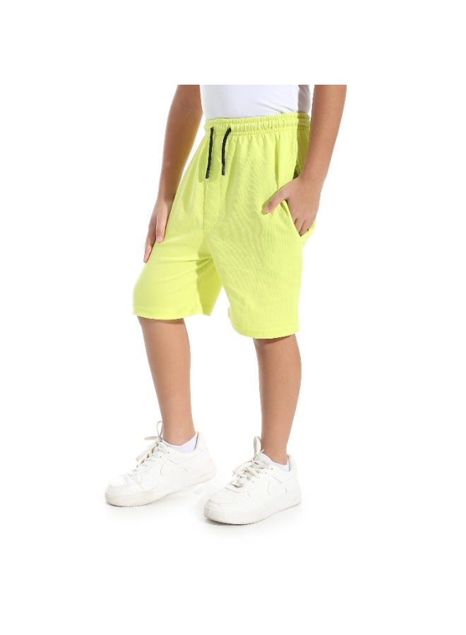 Andora Knee Length Plain Loose Fit Short _Yellow - Image 5