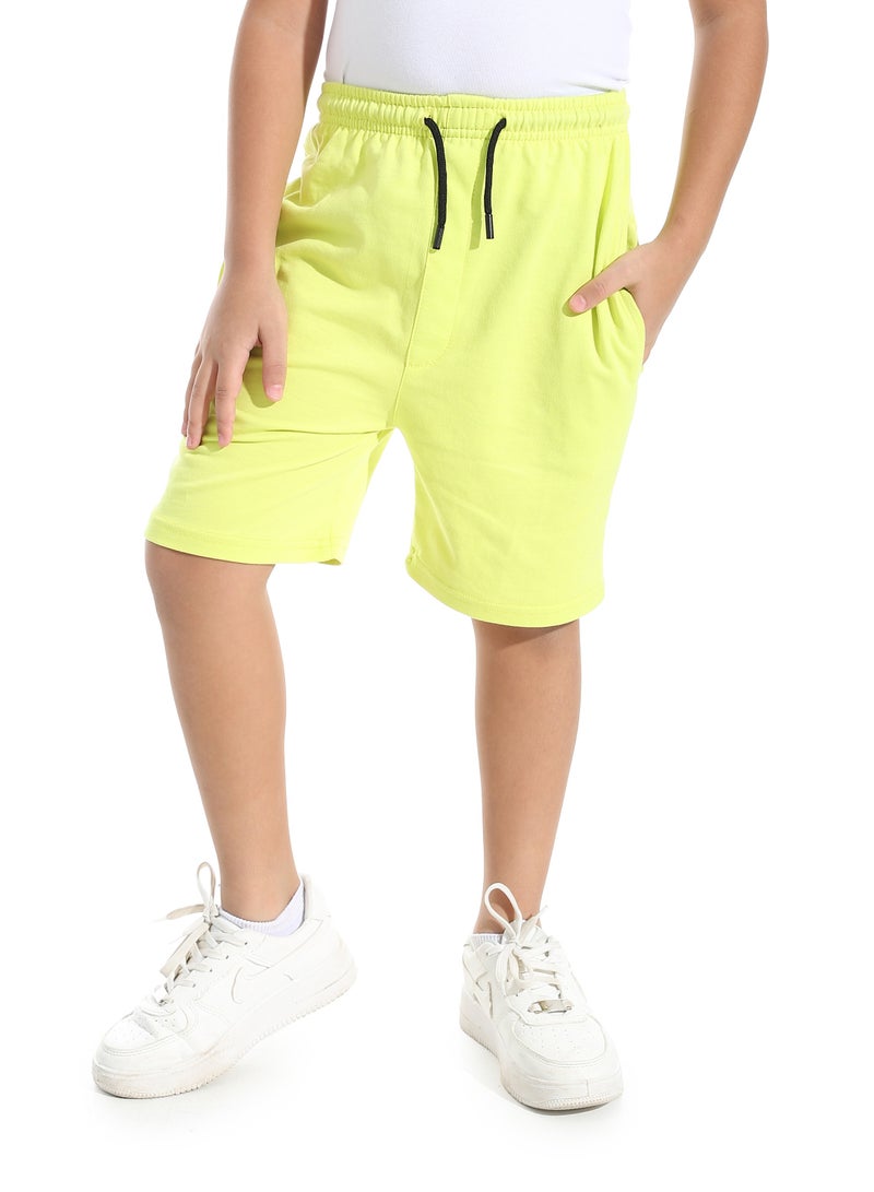 Andora Knee Length Plain Loose Fit Short _Yellow - Image 1