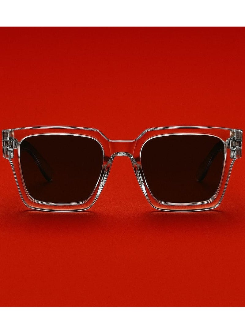 Retro 1 Piece Transparent Square Frame Fashion Sunglasses - Stylish Party & Casual Wear | Perfect Gift Choice - Image 3
