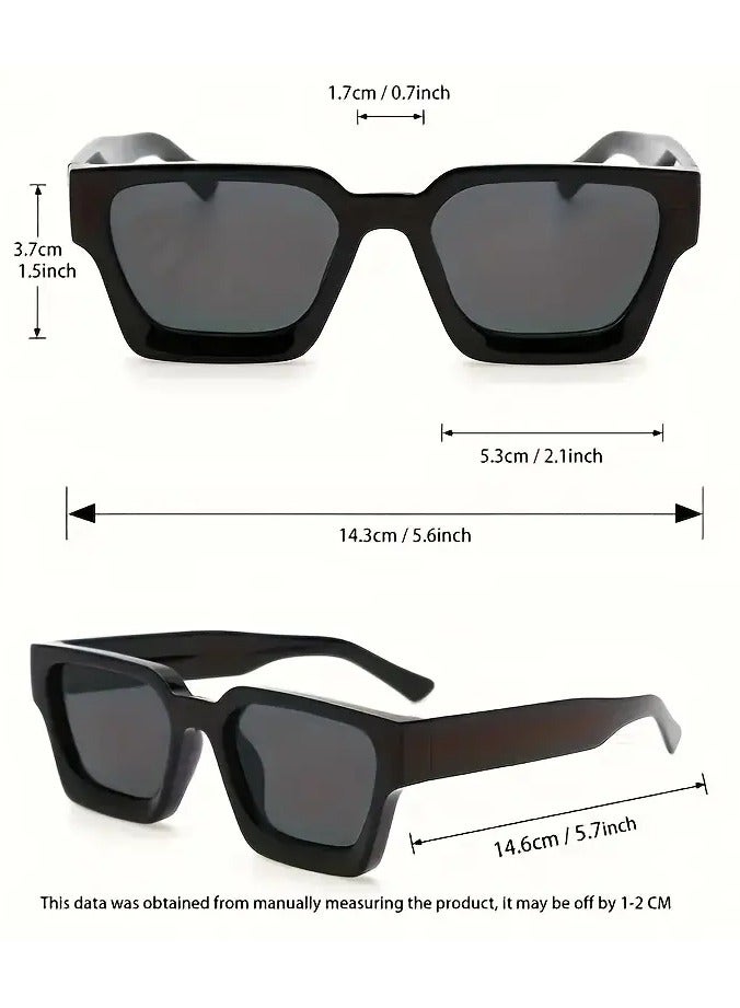 Retro 1 Piece Transparent Square Frame Fashion Sunglasses - Stylish Party & Casual Wear | Perfect Gift Choice - Image 4