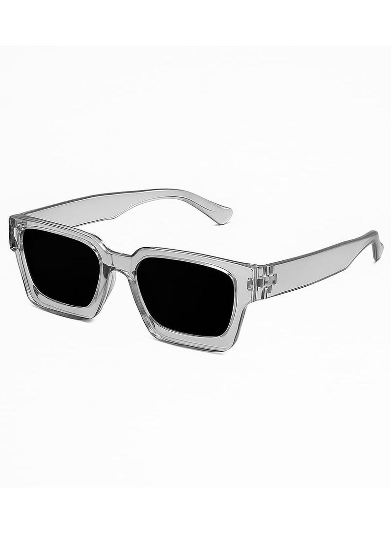 Retro 1 Piece Transparent Square Frame Fashion Sunglasses - Stylish Party & Casual Wear | Perfect Gift Choice - Image 2