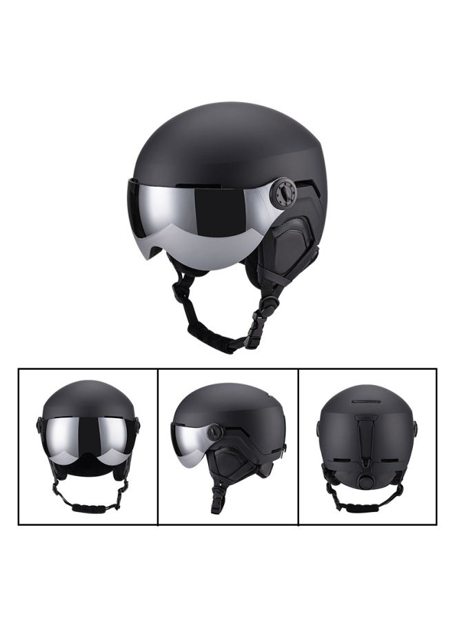 Black New Customizable Integrated Goggles Ski Helmet For Adults And Men Sports Warm Ski Helmet