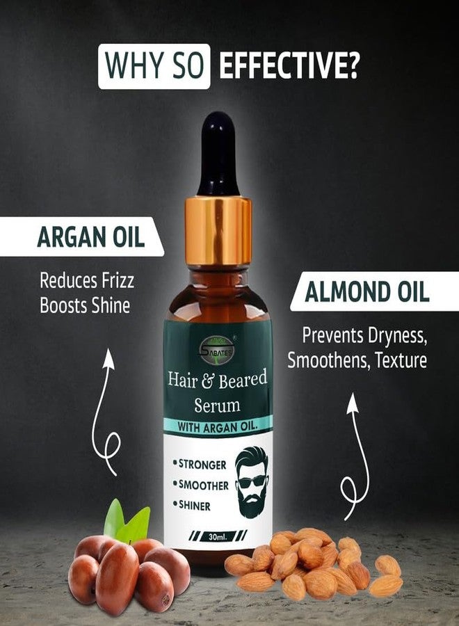 SABATES Hair & Beared Serum | Beard Growth Oil-10X Nourishing Oils For Stronger, Fluffier & Shinier Beard (100% Organic) - Image 4