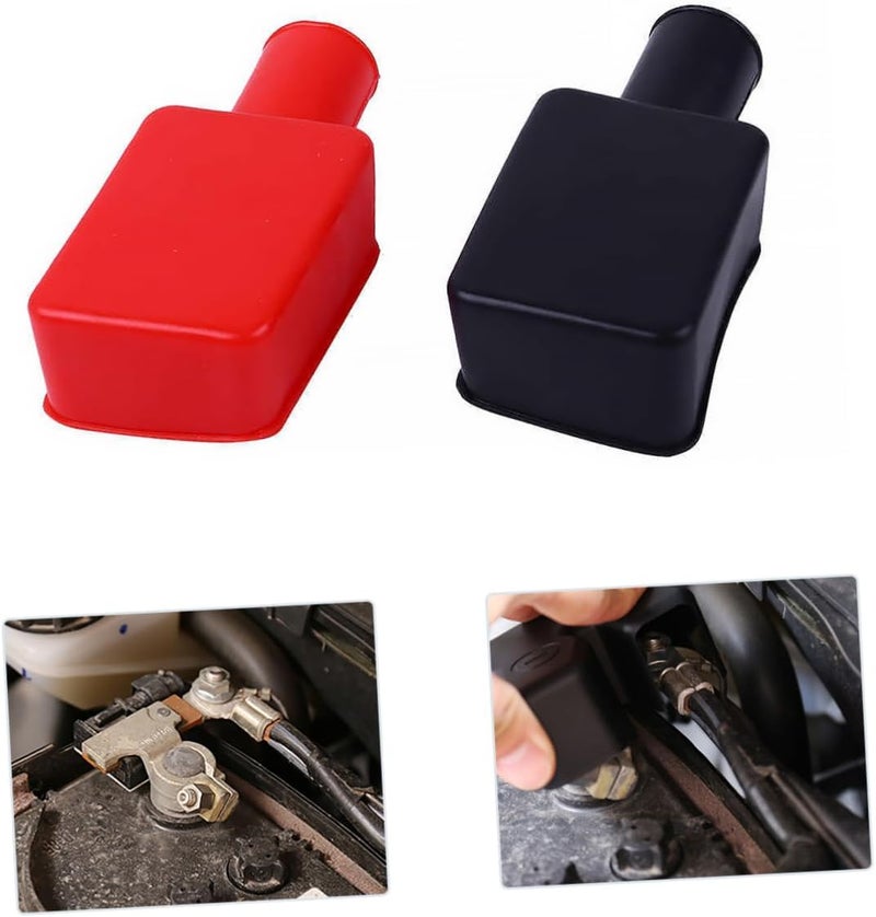 Vosarea 3Pairs Rubber Battery Terminal Covers Durable Protection for Positive Negative Posts Easy Installation for Automotive Use Flame Skid Circuit - Image 3