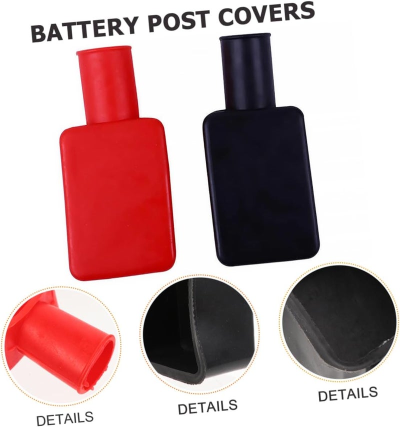Vosarea 3Pairs Rubber Battery Terminal Covers Durable Protection for Positive Negative Posts Easy Installation for Automotive Use Flame Skid Circuit - Image 4