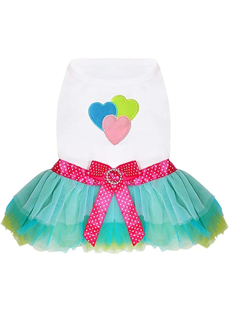 Dog Dress Luxury Puppy Skirt Clothes Princess Dresses Wedding Evening Tutu Skirt Red Lips Bowknot Dress for Small Dog Girl L Green - Image 2