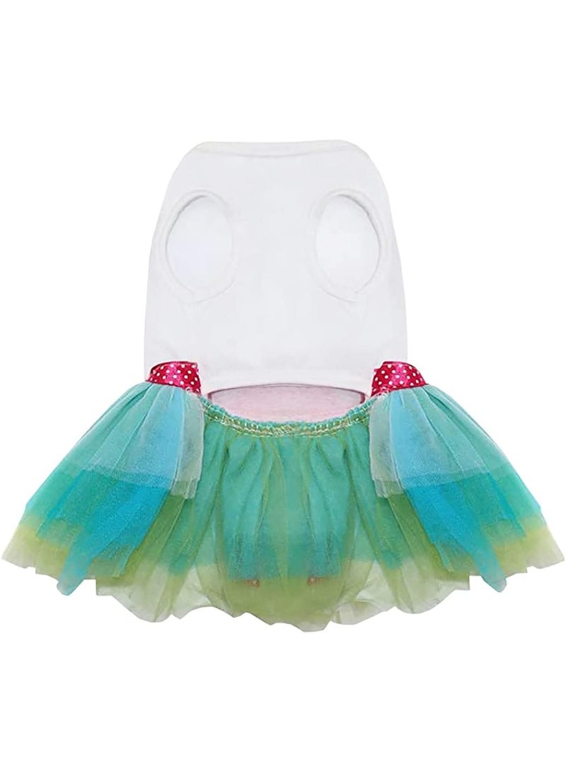Dog Dress Luxury Puppy Skirt Clothes Princess Dresses Wedding Evening Tutu Skirt Red Lips Bowknot Dress for Small Dog Girl L Green - Image 3