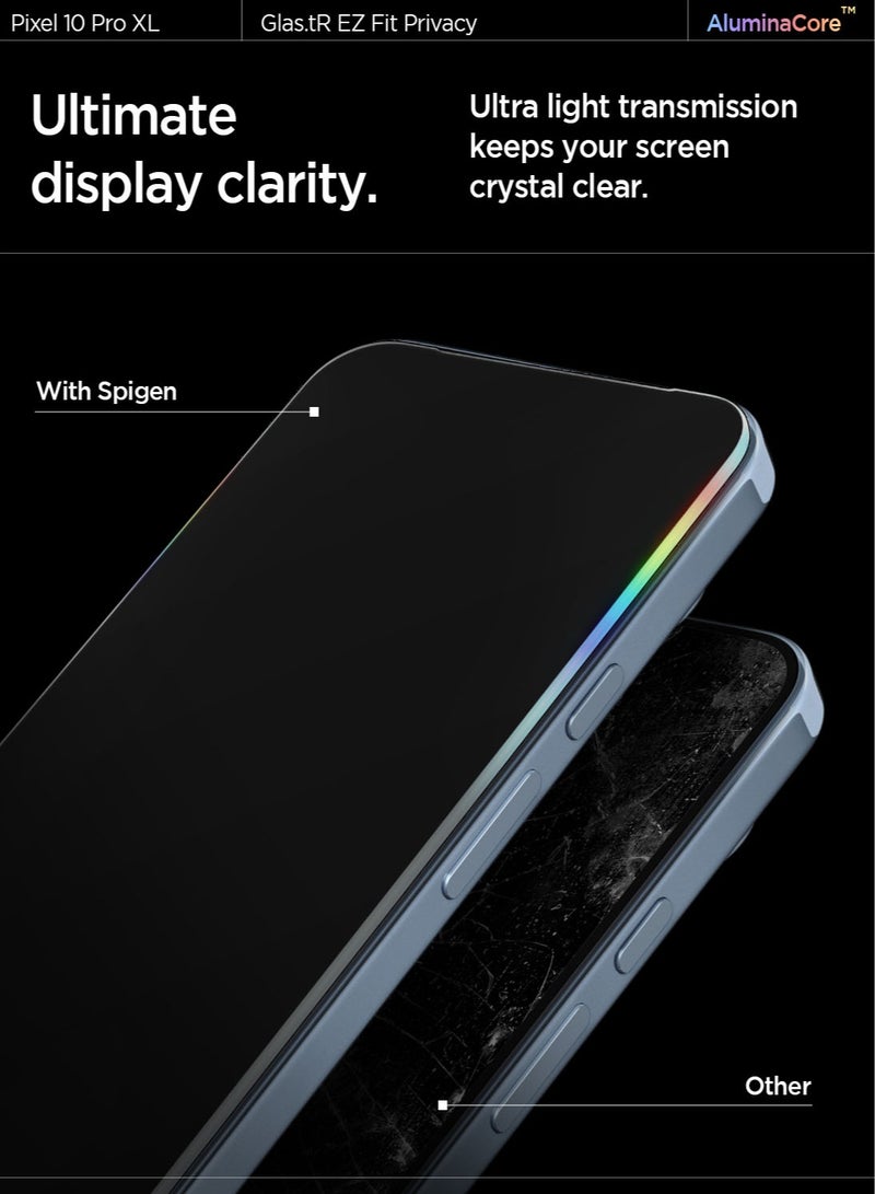 Spigen GLAStR EZ Fit Google Pixel 10 Pro XL | Pixel 9 Pro XL PRIVACY Screen Protector [2 PACK] Premium Tempered Glass with Auto Align technology - 2 PACK - Image 5