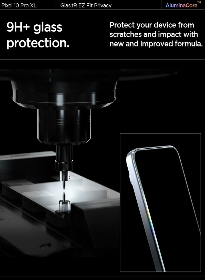 Spigen GLAStR EZ Fit Google Pixel 10 Pro XL | Pixel 9 Pro XL PRIVACY Screen Protector [2 PACK] Premium Tempered Glass with Auto Align technology - 2 PACK - Image 3