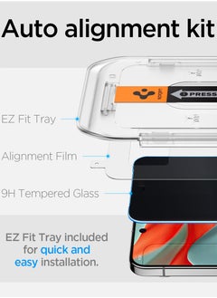 Spigen GLAStR EZ Fit Google Pixel 9 Pro XL PRIVACY Screen Protector [2 PACK] Premium Tempered Glass with Auto Align technology - 2 PACK  - Image 3