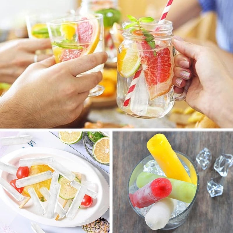 Long Ice Stick Tray Silicone with Lid - 3PCS Rectangular Narrow Stick Ice Cube Trays - Image 4