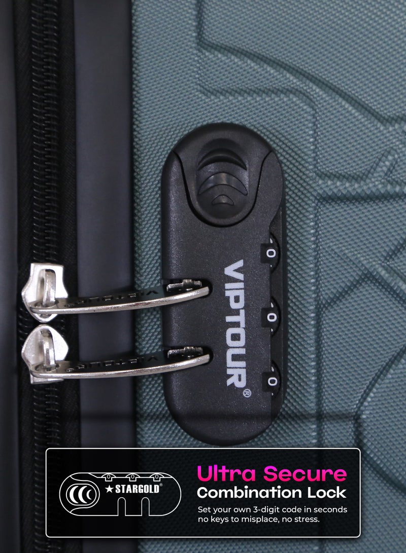 فيبتور طقم حقائب سفر 3 قطع ABS بعجلات مع نظام رقم قابل للقفل - Image 3