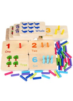 Generic Children's Montessori Early Education Mathematics Learning Stick Color Cognitive Matching Board Wooden Stick Game Educational Toys 
