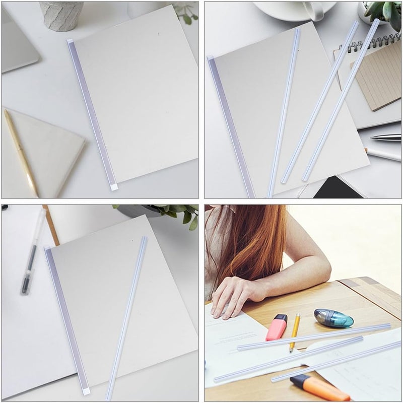 Housoutil 30pcs A4 Slide Binder Bars 310mm Length 10mm Spine Width Plastic Bookbinding Slide Grip Bars for Office School Report Binding - Image 4