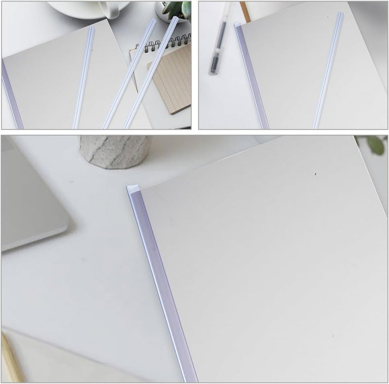 Housoutil 30pcs A4 Slide Binder Bars 310mm Length 10mm Spine Width Plastic Bookbinding Slide Grip Bars for Office School Report Binding - Image 3