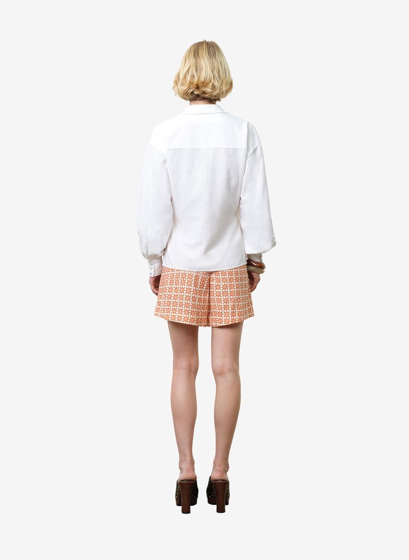 French Connection Women's Linen White Ariette Linen Blend Wrap Over Top - Image 4