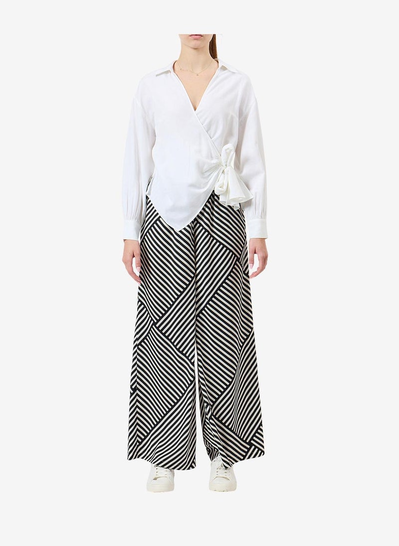 French Connection Women's Linen White Ariette Linen Blend Wrap Over Top - Image 5