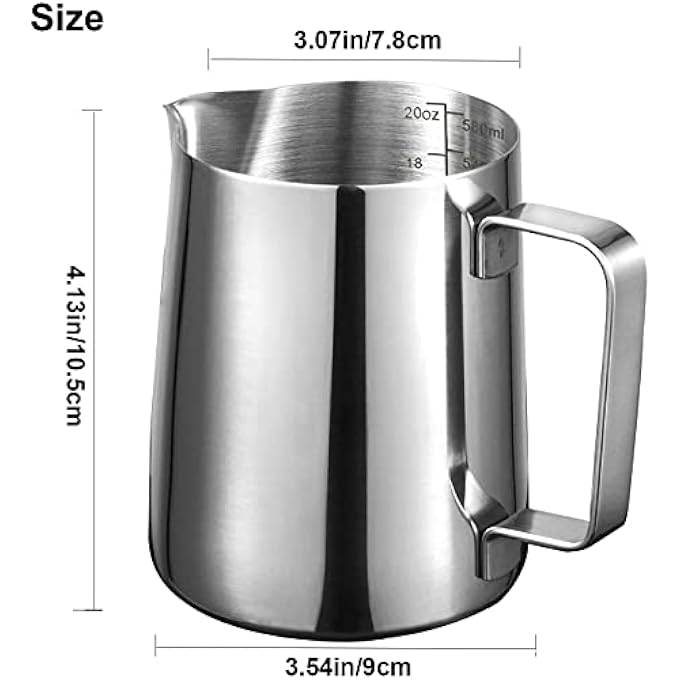 Unity Milk Jug Espresso Milk Frothing Pitchers 304 Stainless Steel Barista Cup For Making Coffee Cappuccino 600MlPen - Image 5