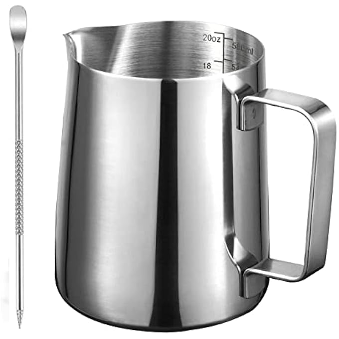 Unity Milk Jug Espresso Milk Frothing Pitchers 304 Stainless Steel Barista Cup For Making Coffee Cappuccino 600MlPen - Image 2