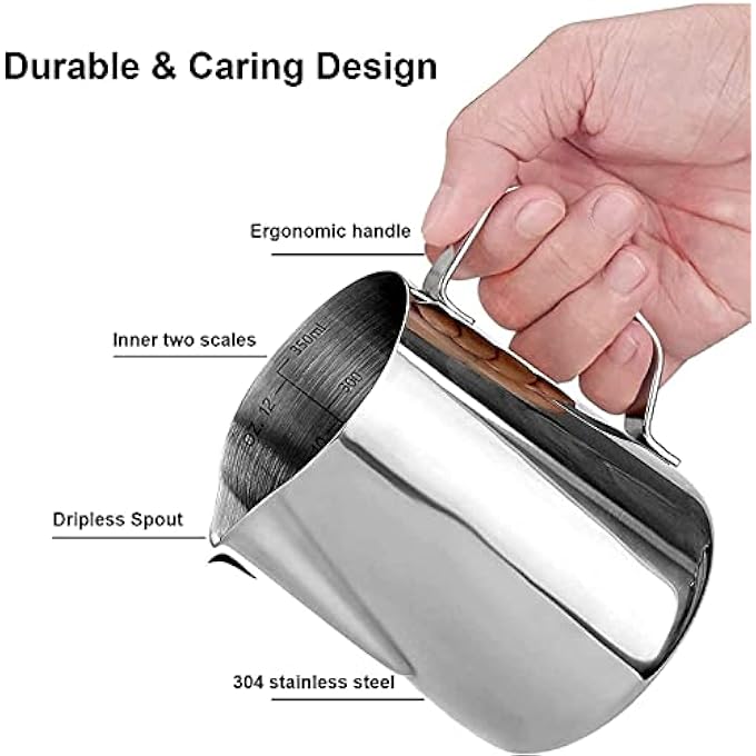 Unity Milk Jug Espresso Milk Frothing Pitchers 304 Stainless Steel Barista Cup For Making Coffee Cappuccino 600MlPen - Image 4