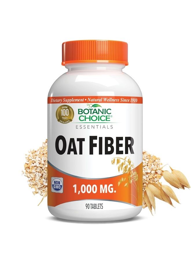 Botanic Choice Oat Fiber -Natural Oat Fiber Dietary Supplement to Support Digestive Health for Women and Men - 90 Tablets (1000 mg Each) - Image 1