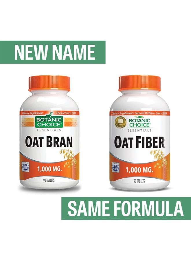 Botanic Choice Oat Fiber -Natural Oat Fiber Dietary Supplement to Support Digestive Health for Women and Men - 90 Tablets (1000 mg Each) - Image 2