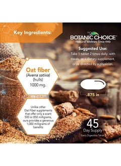 Botanic Choice Oat Fiber -Natural Oat Fiber Dietary Supplement to Support Digestive Health for Women and Men - 90 Tablets (1000 mg Each)  - Image 4