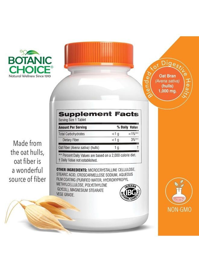 Botanic Choice Oat Fiber -Natural Oat Fiber Dietary Supplement to Support Digestive Health for Women and Men - 90 Tablets (1000 mg Each) - Image 3