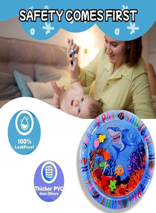 Waexlla Tummy Time Water Mat for Babies | Sensory Play Gym for 6-12 Months | Newborn Baby Essentials | Water-Filled Activity Mat | Baby Gifts | Pack of 1 (Round) - Image 2