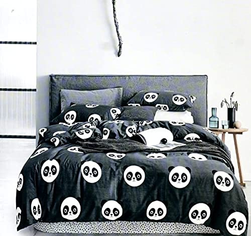 KitchDeco Kitch Deco™ Glace Cotton Nursery Print Single Bed Reversible Kids Comforter Set(1 Single Bed Comforter,1 Single Bedsheet & 1 Pillow Cover, 180 TC) (Panda) - Image 3