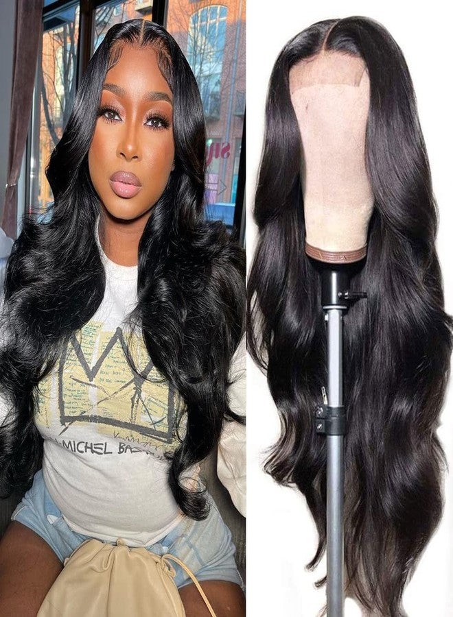 ALLRUN Body Wave Lace Closure Wigs Human Hair 4x4 Lace Front Wigs With Baby Hair(16 inch) Body Wave Lace Wigs For Black Women Natural Color 150% Density - Image 1
