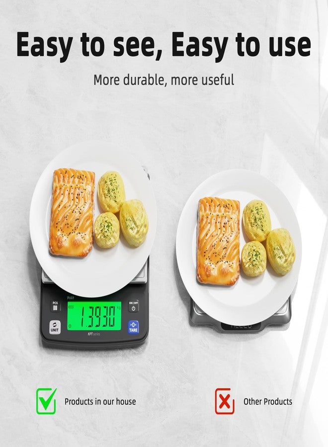 Polit KPT Digital Kitchen Scale - 0.5g Precision 13lb/6kg Food Scale with Stainless Steel Tray, Dual Power and Counting Mode for Cooking, Baking, Meal Prep and Seed or Hardware Uses - Image 4