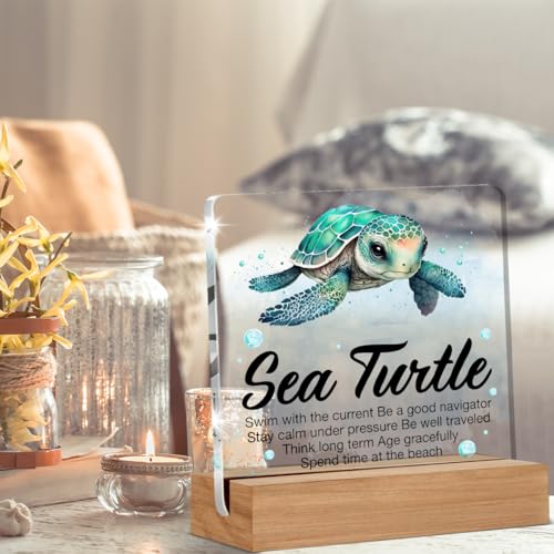 Oqtumes Inspirational Motivational Gifts - Turtle Gifts for Women Men - Sea Turtle Clear Desk Decorative Sign Home Decor - Image 4