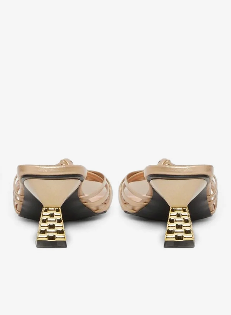 Take Two  Women Beige Strappy Kitten Heel Sandals for Women | Best Price UAE