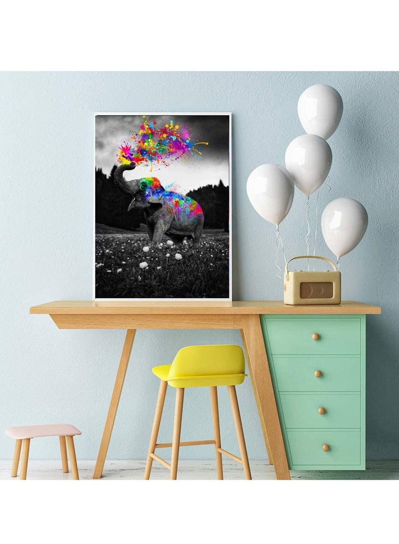 كابتن تيك Diamond Painting Kits for Adults DIY 5D Paint by Numbers Color Full Dots Kids Beginner Art Elephant Accessories and Tools, Paint with Diamonds Arts Full Drill for Living Room Wall Decor Craft - Image 3